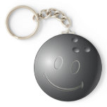SMILEY FACE BOWLING BALL keychains
