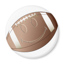 SMILEY FACE FOOTBALL FRIDGE MAGNET