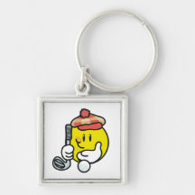 Smiley Face Golf T-shirts and Gifts Key Chain