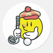 Smiley Face Golf T-shirts and Gifts Stickers