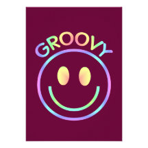 Smiley Face Groovy Invitations