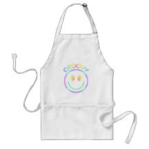 Smiley Face Groovy Retro Apron