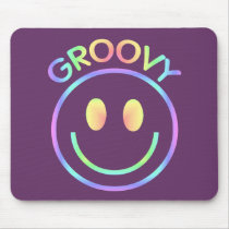 Smiley Face Groovy Retro Mousepad