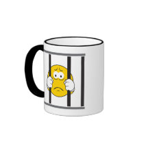 Smiley Face in Jail Mugs