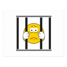 Smiley Face in Jail Post Cards