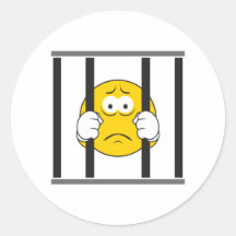 Smiley Face in Jail Sticker