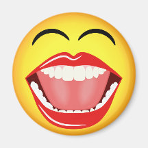 Smiley Face LOL Humour Laughing Funny Round Magnet
