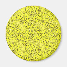 smiley face pattern refrigerator magnet