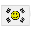 Smiley Face South Korean Flag cards