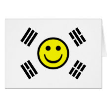 Smiley Face South Korean Flag Greeting Cards