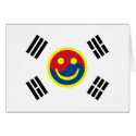 Smiley Face South Korean Flag (Version 2) cards