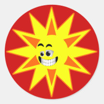 SMILEY FACE SUN STICKER