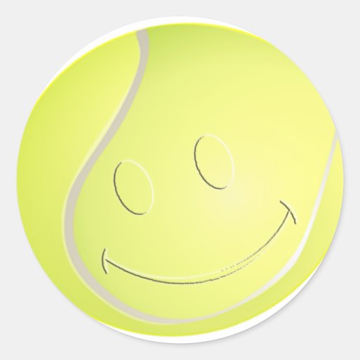 SMILEY FACE TENNIS BALL CLASSIC ROUND STICKER Zazzle