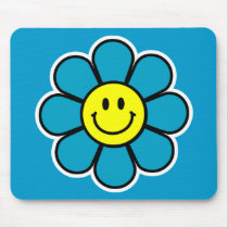 Smiley Flower Mousepad (Blue)