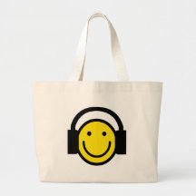 Smiley Headphones Canvas Bag