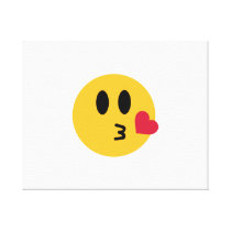 Smiley heart kiss canvas prints
