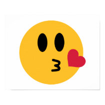 Smiley heart kiss posters