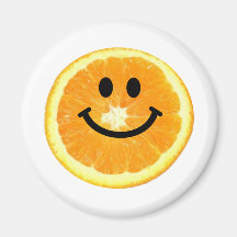 Smiley Orange Slice Refrigerator Magnet