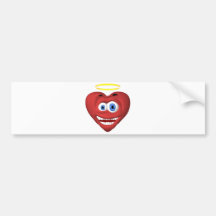 Smiley red heart angel bumper stickers