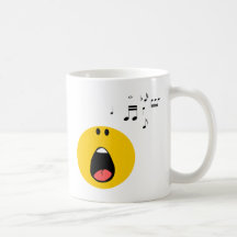 Smiley singing his little heart out coffee mugs