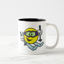Smiley Skiing Coffee Mug