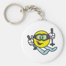 Smiley Skiing Keychain