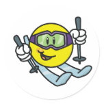 Smiley Skiing Stickers