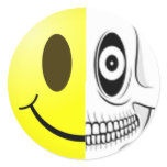 Smiley Skull Sticker