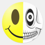 Smiley Skull Sticker