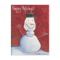 Smiley Snowman Holiday Postcards