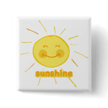Smiley Sunshine Pinback Button