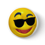 smiley wearing dark sun glasses buttons