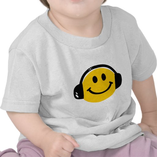 Smiley with headphones tees