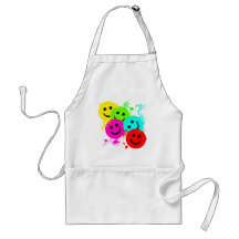 SMILEYS AND PAINT SPLATTER APRONS