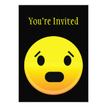 Smilie Face Scared Custom Invitation