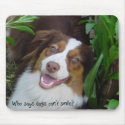 Smiling Australian Shepherd dog Mousepad