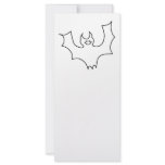 Smiling Bat. Black line illustration. Custom rack cards