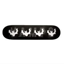 Smiling Bat. White cartoon illustration. Custom Skateboard