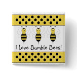 Smiling Bumble Bee Customisable Button