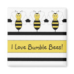 Smiling Bumble Bee Customisable Magnet