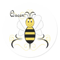 Smiling Bumble Bee Queen Bee Sticker