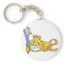 Smiling cat with toothbrush key chains