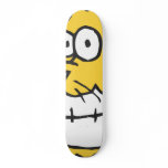 Smiling cat with toothbrush skateboards
