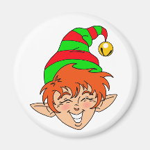 Smiling Christmas Elf Fridge Magnets
