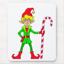 Smiling Christmas Elf Mousepads