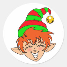 Smiling Christmas Elf Stickers