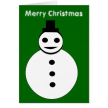 Smiling Christmas Snowman Custom Greeting Card