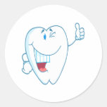 Smiling Clean Tooth Cartoon Character Thumbs Up.ai Sticker
