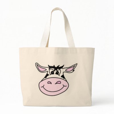 Smiling Cow Canvas Bag by pollop