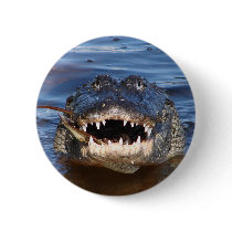 Smiling Crocodile Pinback Button